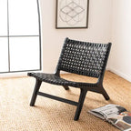 dora Leather Woven Accent Chair - 25.2 W x 31.5 L x 26.8 H - 25Wx31Dx27H