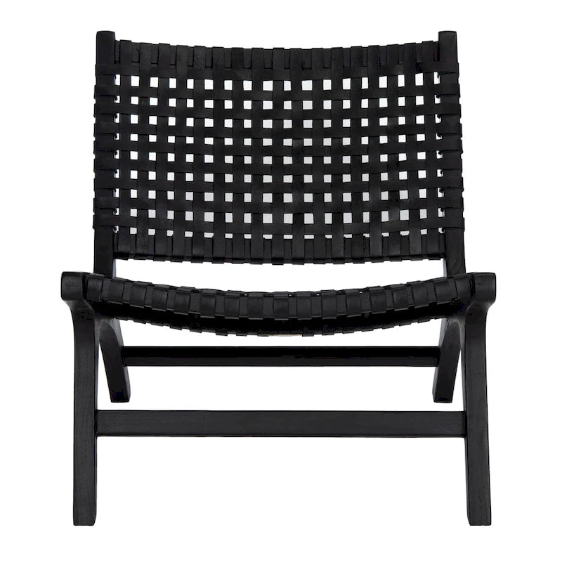 dora Leather Woven Accent Chair - 25.2 W x 31.5 L x 26.8 H - 25Wx31Dx27H