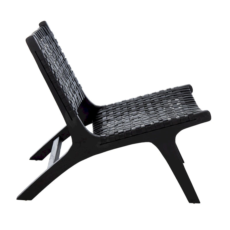 dora Leather Woven Accent Chair - 25.2 W x 31.5 L x 26.8 H - 25Wx31Dx27H
