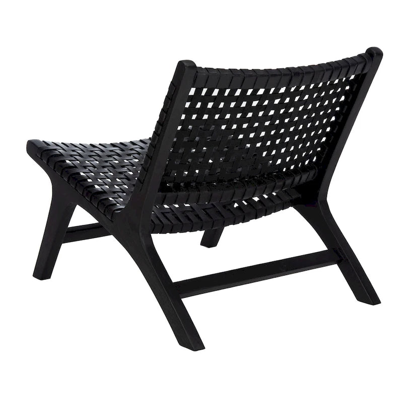 dora Leather Woven Accent Chair - 25.2 W x 31.5 L x 26.8 H - 25Wx31Dx27H
