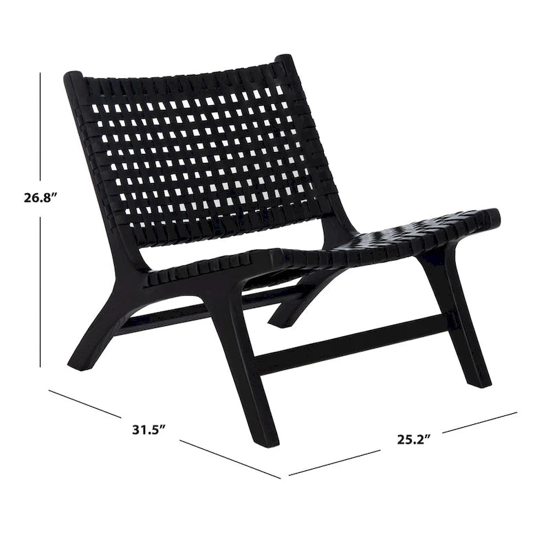 dora Leather Woven Accent Chair - 25.2 W x 31.5 L x 26.8 H - 25Wx31Dx27H