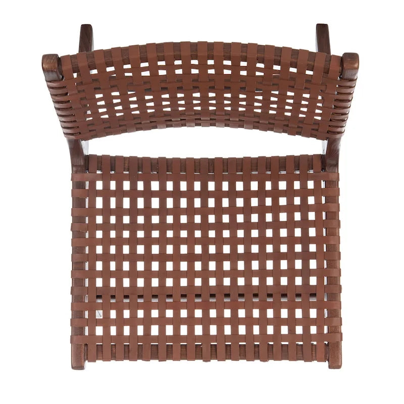 dora Leather Woven Accent Chair - 25.2 W x 31.5 L x 26.8 H - 25Wx31Dx27H