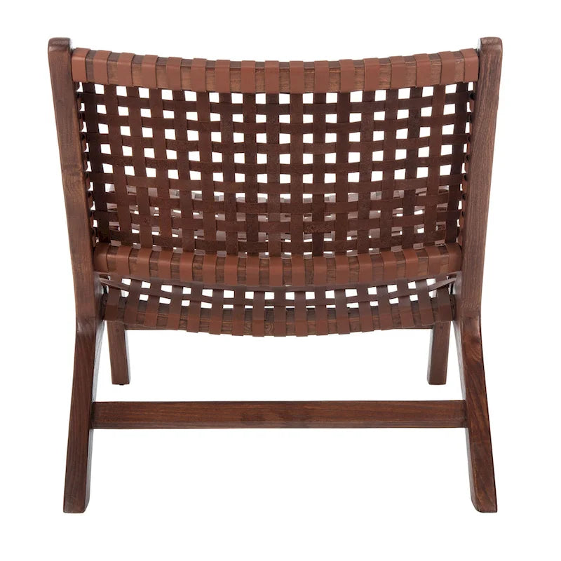 dora Leather Woven Accent Chair - 25.2 W x 31.5 L x 26.8 H - 25Wx31Dx27H