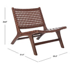 dora Leather Woven Accent Chair - 25.2 W x 31.5 L x 26.8 H - 25Wx31Dx27H