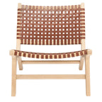 dora Leather Woven Accent Chair - 25.2 W x 31.5 L x 26.8 H - 25Wx31Dx27H