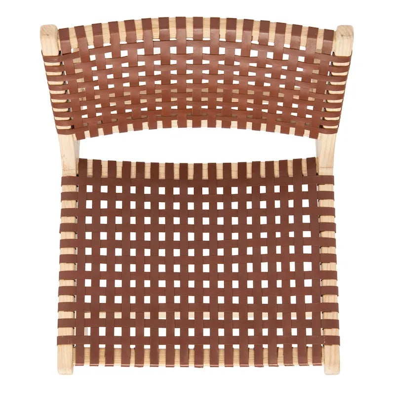 dora Leather Woven Accent Chair - 25.2 W x 31.5 L x 26.8 H - 25Wx31Dx27H