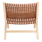 dora Leather Woven Accent Chair - 25.2 W x 31.5 L x 26.8 H - 25Wx31Dx27H