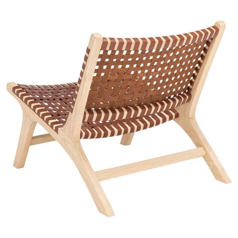 dora Leather Woven Accent Chair - 25.2 W x 31.5 L x 26.8 H - 25Wx31Dx27H