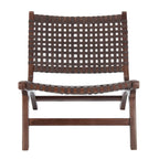 dora Leather Woven Accent Chair - 25.2 W x 31.5 L x 26.8 H - 25Wx31Dx27H