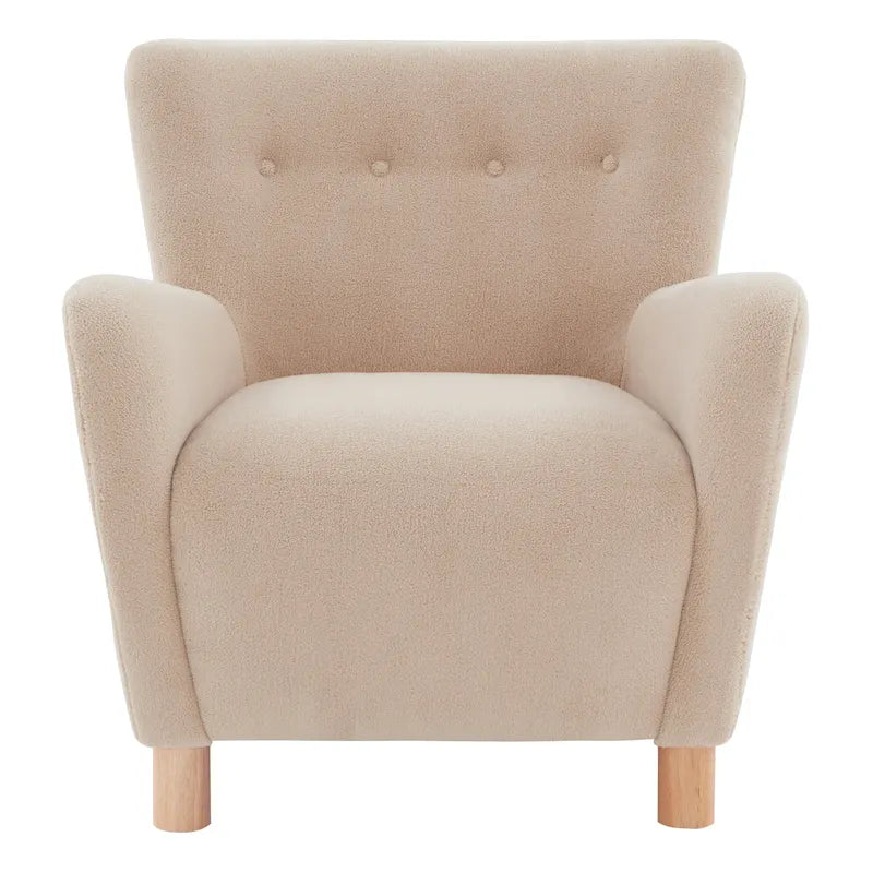 SAFAVIEH Couture Zornitza Faux Shearling Accent Chair - 31 In W x 27 In D x 33 In H - 31Wx27Dx33H