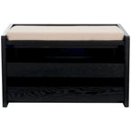 SAFAVIEH Roseanna Shoe Storage Bench Oak / Beige - 34 W x 18 D x 21 H - 34Wx18Dx21H