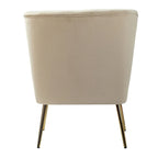 Monica Living Room Armless Accent Comfy Chair with Tufted Back and Metal Legs by HULALA HOME