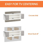 WAMPAT Floating TV Stand Shelf Wall Mounted Entertainment Center Floating Cabinet Media Hutch Under TV, 39 Inch