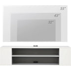 WAMPAT Floating TV Stand Shelf Wall Mounted Entertainment Center Floating Cabinet Media Hutch Under TV, 39 Inch