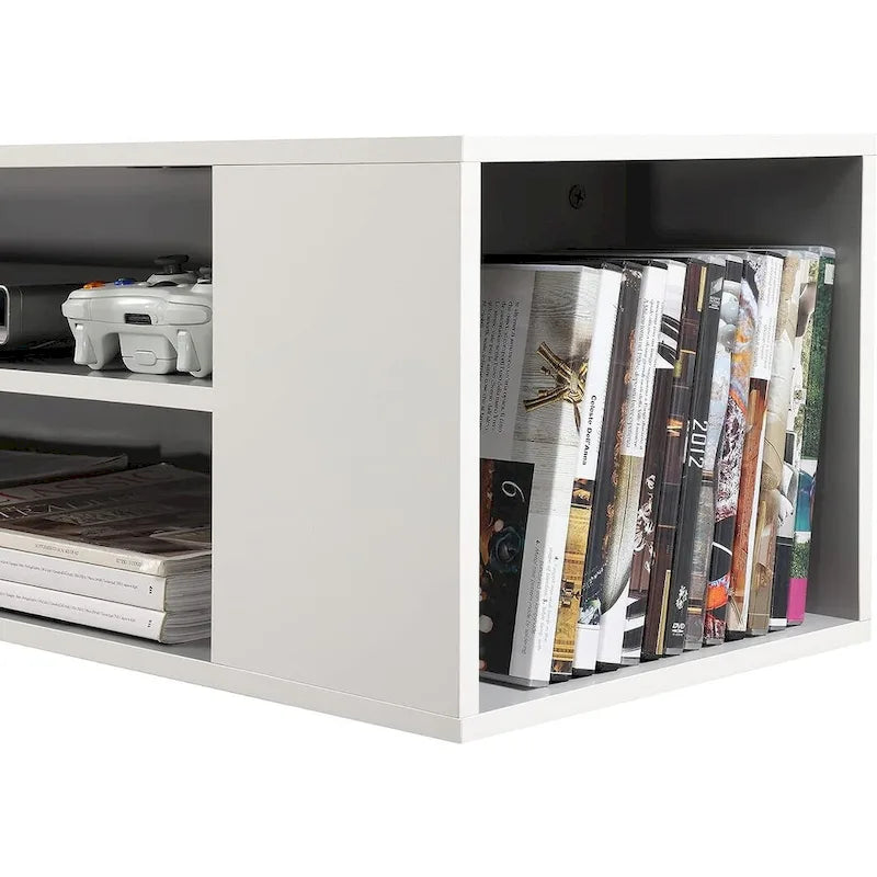 WAMPAT Floating TV Stand Shelf Wall Mounted Entertainment Center Floating Cabinet Media Hutch Under TV, 39 Inch