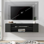 WAMPAT Floating TV Stand Shelf Wall Mounted Entertainment Center Floating Cabinet Media Hutch Under TV, 39 Inch