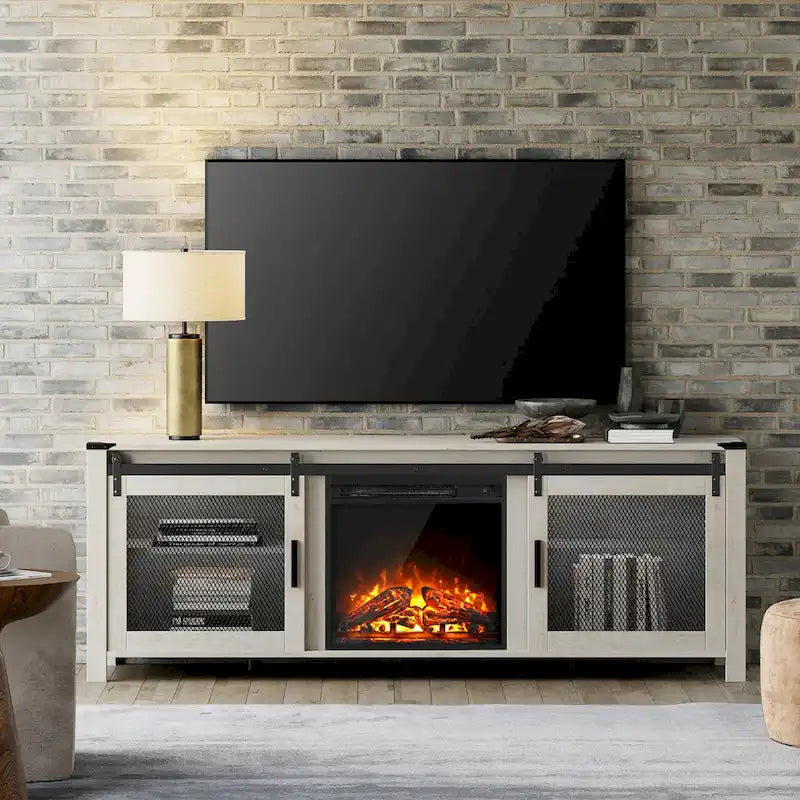 WAMPAT 36 inch 3 Sided Glass Electric Fireplace InsertBlack