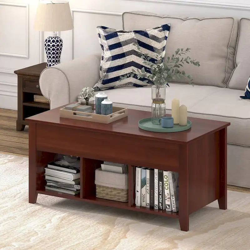 CCostway ostway Lift Top Coffee Table with Hidden Compartment and - See Details