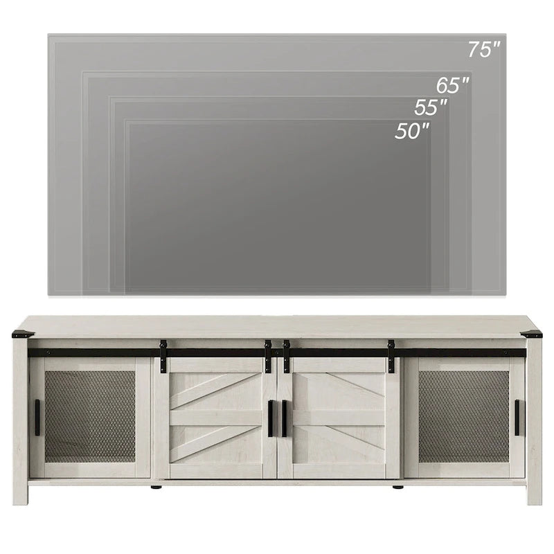 Sliding Barn TV Stand Entertainment Center for 75 TV