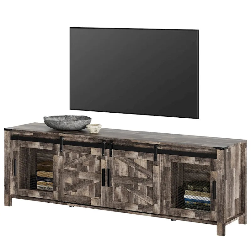 Sliding Barn TV Stand Entertainment Center for 75 TV