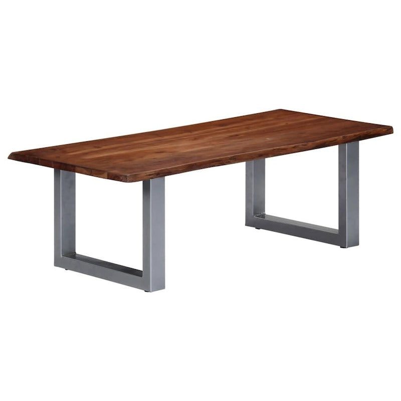 vidaXL Coffee Table with Live Edges Home Living Room Square Solid Wood Acacia - 45.3x23.6x15.7 (L x W x H)