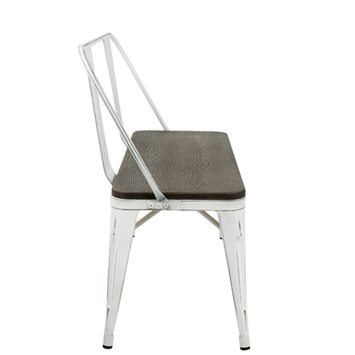 42 Espresso Bamboo Seat with White Stand Bench