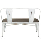 42 Espresso Bamboo Seat with White Stand Bench
