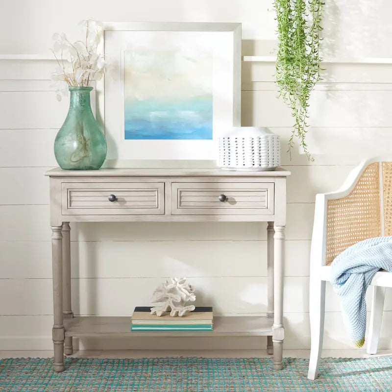 SAFAVIEH Tinnie 2-Drawer Console Table - 36 W x 13 L x 29.5 H - 36Wx13Dx30H