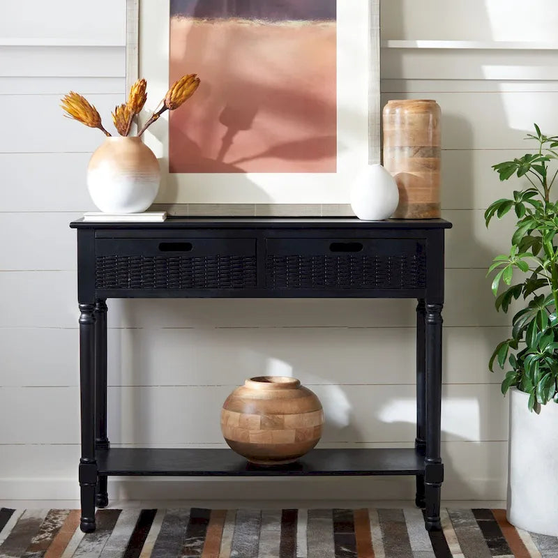 SAFAVIEH Lucetta 2-Drawer Console Table - 35.5 W x 13 L x 29.5 H - 36Wx13Dx30H