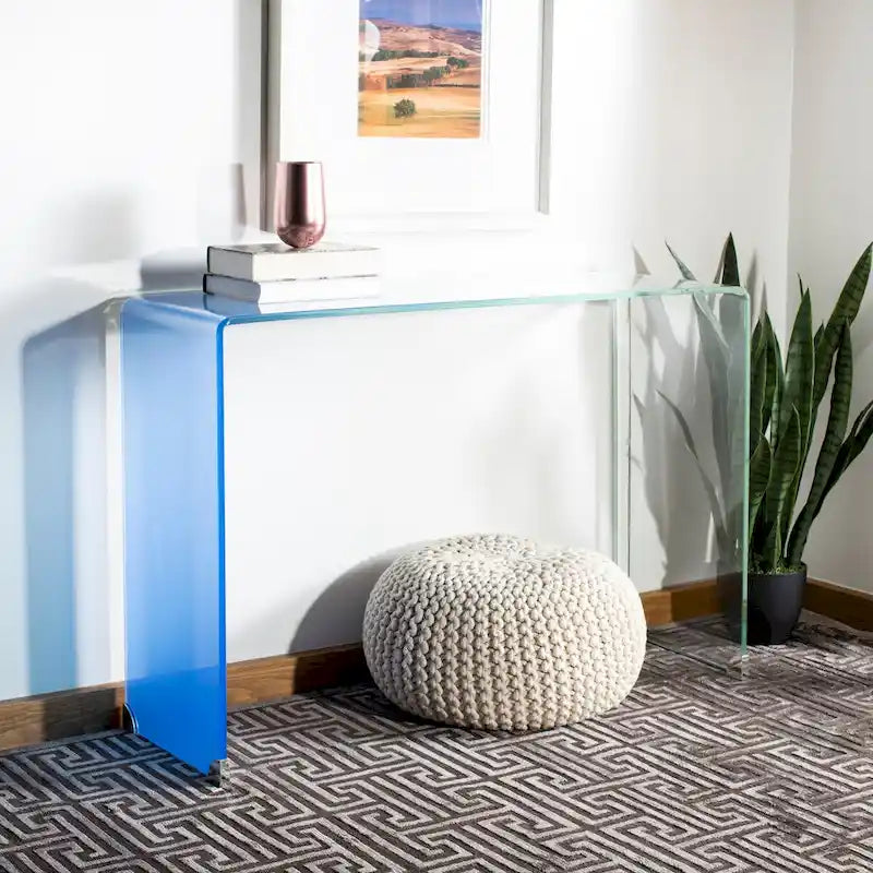 SAFAVIEH Modena Ombre Glass Console Table - Clear / Blue - 43.3 x 13.8 x 29.5 - 43Wx14Dx30H