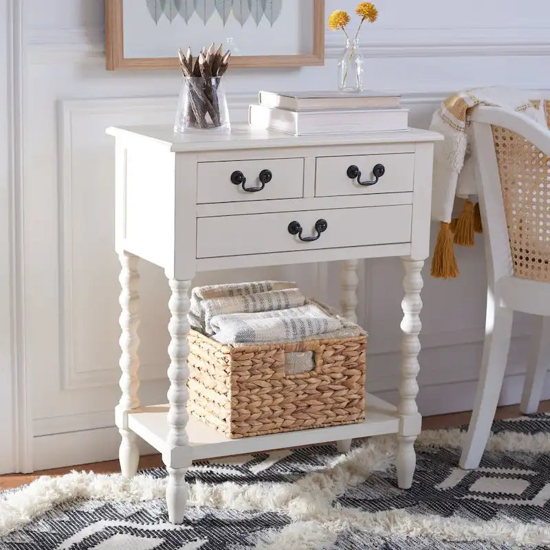 SAFAVIEH Ivie 3-Drawer Console Table - 23.5 W x 13 L x 29.5 H - 23.5 W x 13 L x 29.5 H - 24Wx13Dx30H