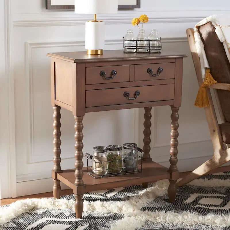 SAFAVIEH Ivie 3-Drawer Console Table - 23.5 W x 13 L x 29.5 H - 23.5 W x 13 L x 29.5 H - 24Wx13Dx30H