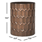 SAFAVIEH Thomasina Antique Copper Side Tables - 15 x 15 x 19.5 - 15Wx15Dx20H
