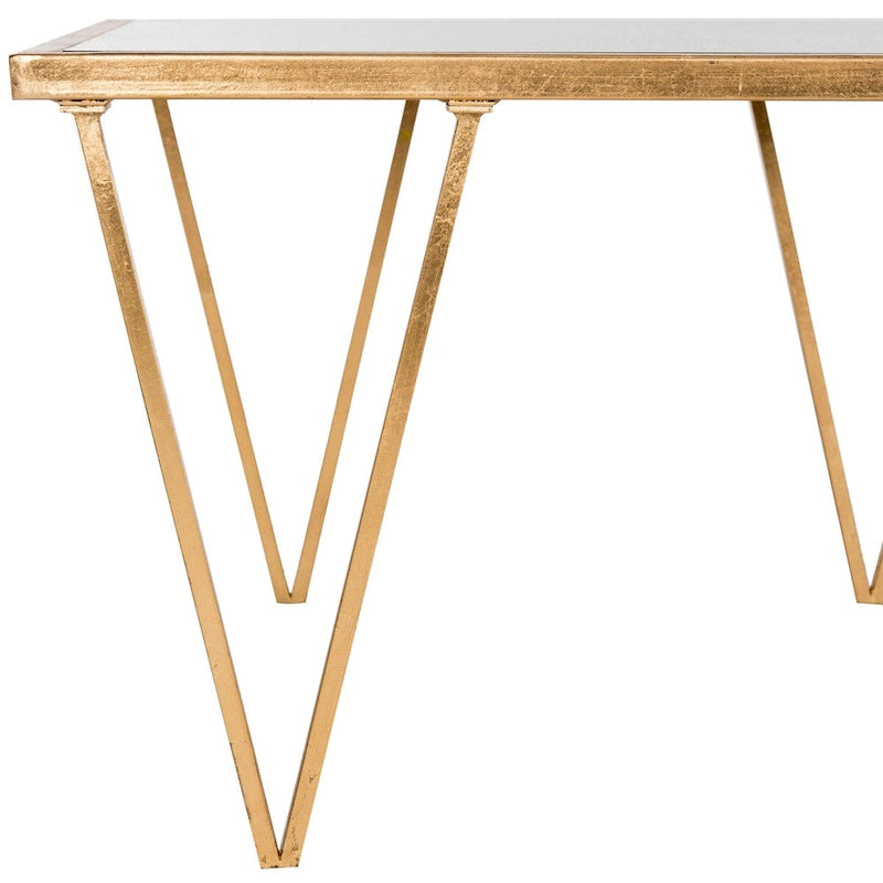 SAFAVIEH Armida Antique Gold Leaf Coffee Table - 48 x 18.3 x 27 - 48Wx18Dx27H