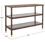 SAFAVIEH Francina Dark Brown/ Gold 2-Shelf Console Table - 42 W x 15.8 L x 29 H - 42Wx16Dx29H