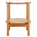 SAFAVIEH Couture Alberdine Rattan/Glass Accent Table - 23 In. W x 23 In. D x 24 In. H - 23W x 23D x 24H