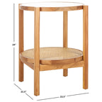 SAFAVIEH Couture Alberdine Rattan/Glass Accent Table - 23 In. W x 23 In. D x 24 In. H - 23W x 23D x 24H