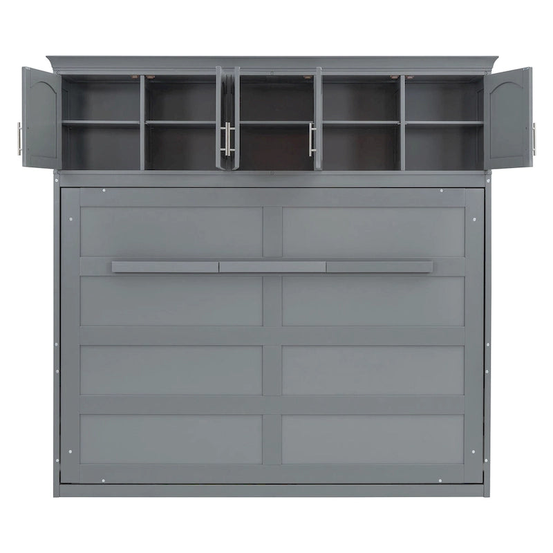 Queen Size Murphy Bed Wall Bed with Top Cabinets