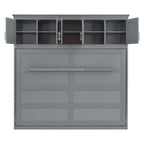 Queen Size Murphy Bed Wall Bed with Top Cabinets