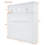Queen Size Murphy Bed Wall Bed with Top Cabinets