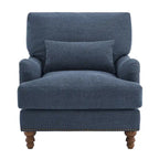 Modern Accent Chair Upholstered Solid Wood Frame with Lumbar Pillow Living Room Armchair