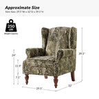 Ivan Traditional Animal Pattern Armchair with Nailhead Trim by