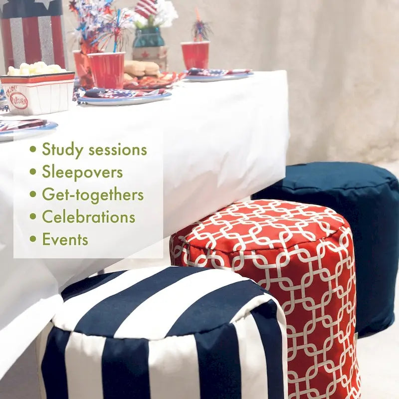 Majestic Home Goods Trellis Indoor / Outdoor Ottoman Pouf 16 L x 16 W x 17 H