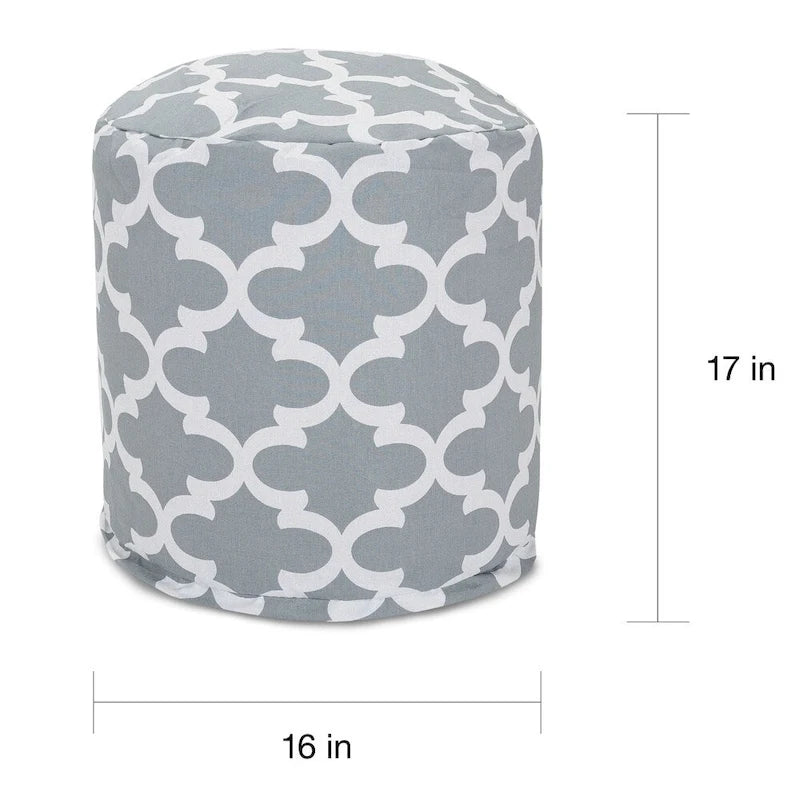 Majestic Home Goods Trellis Indoor / Outdoor Ottoman Pouf 16 L x 16 W x 17 H