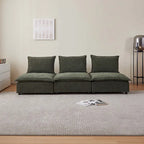 Armless Accent Chair, Single Sofa Couch with Ottoman - Compact Design, Space-Saving Seating for Living Room, Bedroom