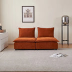Armless Accent Chair, Single Sofa Couch with Ottoman - Compact Design, Space-Saving Seating for Living Room, Bedroom
