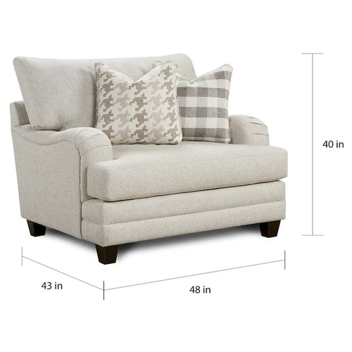 Basic Off-White Wool Chair and a Half