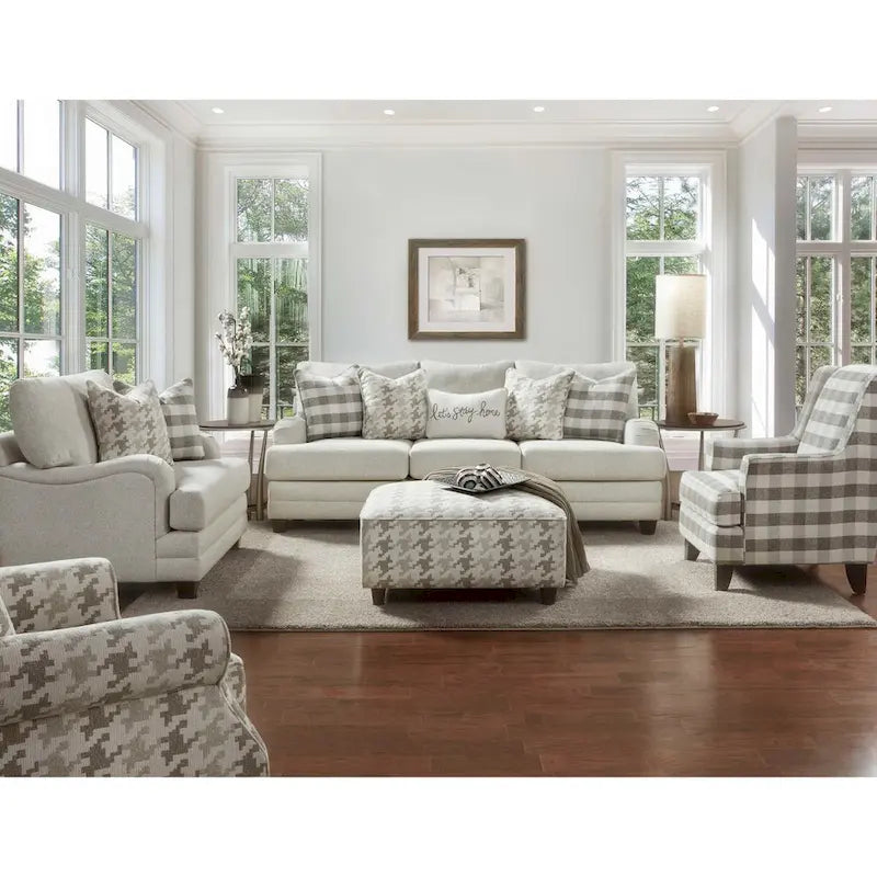 Basic Off-White Wool Chair and a Half