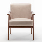 Extra-Thick Backrest Accent Chair with Solid Wood Frame