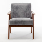 Extra-Thick Backrest Accent Chair with Solid Wood Frame